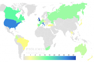 Number of UBI programmes around the world
